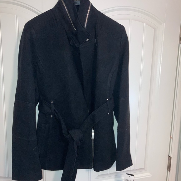 NEW BCBG Paris Black Asymmetrical Short Coat Size XL - Picture 3 of 7
